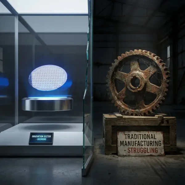 Busan Port container terminal showing trade polarization