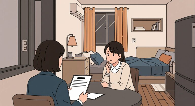 "소액임차인이신데요?" 이 말의 진짜 의미: 최우선변제권 완전 정복 1 방에서 두 여성이 테이블을 사이에 두고 마주 앉아 서류를 보며 심각한 표정으로 대화하고 있는 모습