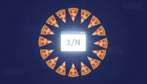 중앙의 1/N 윈도우를 중심으로 피자 조각들이 원형으로 배치된 컴퓨터 그래픽 이미지